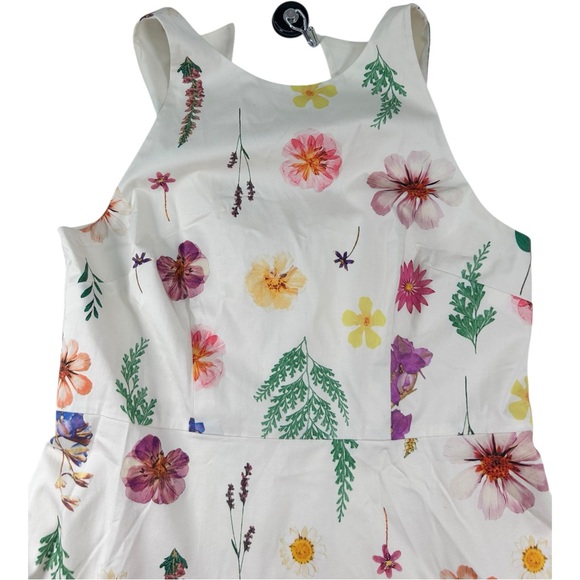 Talbots Petite Sateen Fit & Flare Dress Floral Meadow Halter Sleeveless 12P - Picture 5 of 16